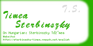 timea sterbinszky business card